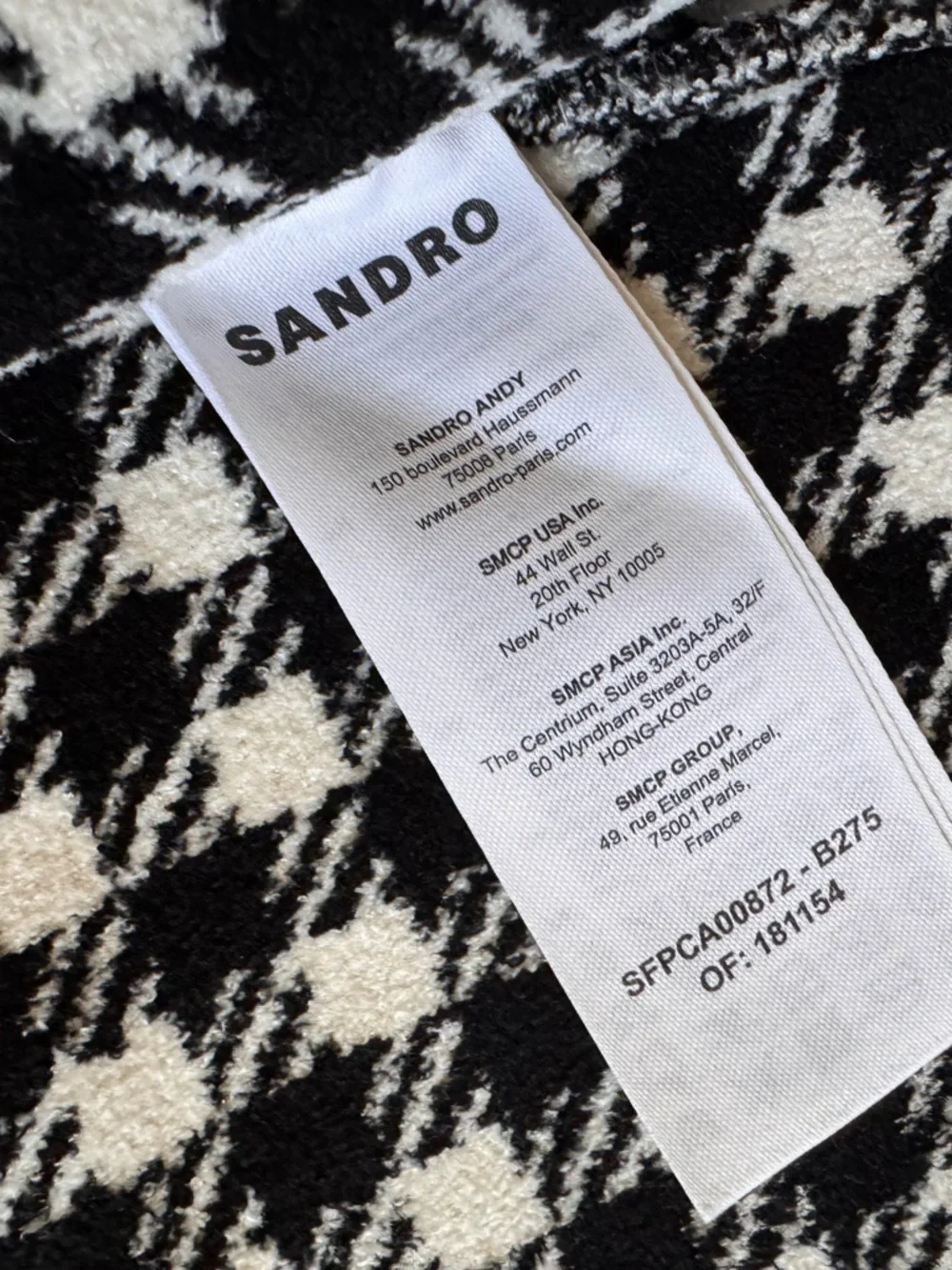 Sandro Black and White Houndstooth Knit Cardigan Sandro Size 2 - Picture 7 of 9